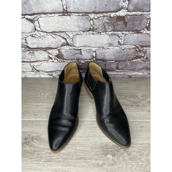 Madewell The Myles Black Leather Ankle Booties Heeled Boots Women Sz 8M US/39EU - Picture 14 of 16